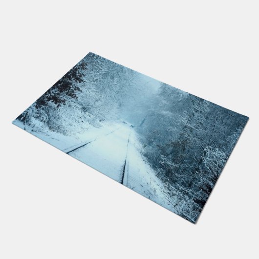 Paillasson Neige de Noël sur les voies ferrées (Incliné)