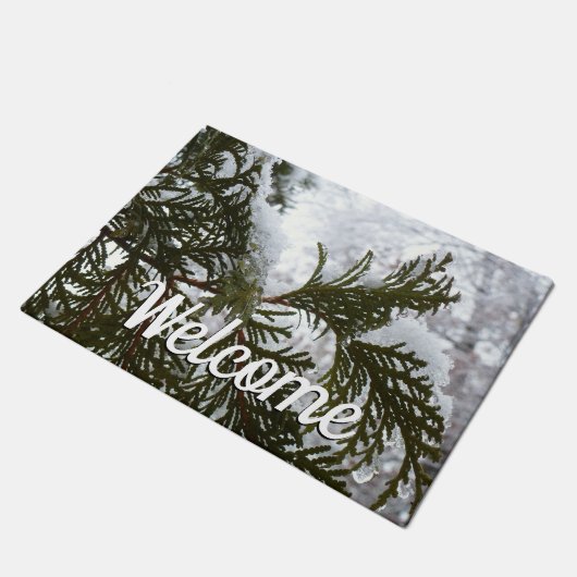 Paillasson Neige sur les branches À feuillage persistant (Incliné)