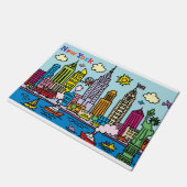 Paillasson New York Cartoon Visite Les Bâtiments (Incliné)