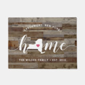 Paillasson New York Home State Personnalisé Look bois (Devant)