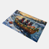 Paillasson Newfoundland Dog Christmas Boat Holiday (Incliné)