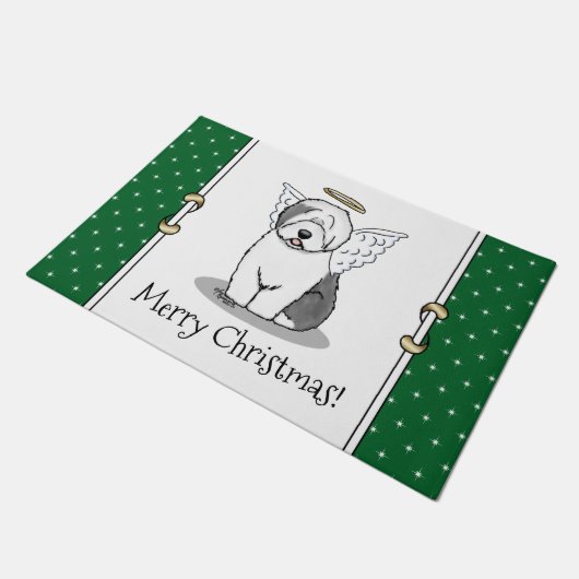 Paillasson Nice Angel Old English Sheepdog (Gris 1) - mignon (Incliné)