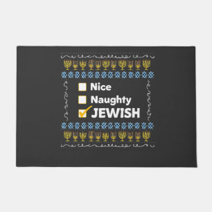 Paillasson Nice Naughty Juif Hanoukka Ugly Sweater
