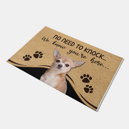 Paillasson No Need To Knock We Know You're Here Chihuahua (Incliné)