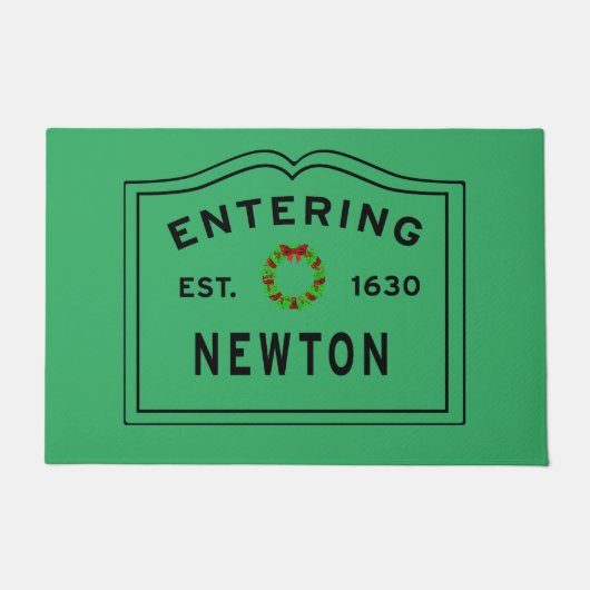 Paillasson Noël à Newton, MA Vacances Wreath (Devant)