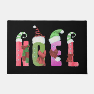 Paillasson Noel Aquarelle Style Elfe Noël
