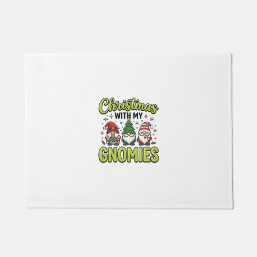 Paillasson Noël avec mes gnomes conception de gnome (Devant)