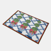 Paillasson Noel Bleu Ginger Jars Porte de bienvenue Mat (Incliné)