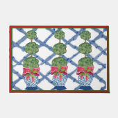 Paillasson Noel Bleu Ginger Jars Porte de bienvenue Mat (Devant)