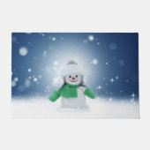 Paillasson Noël bonhomme de neige SlipperyJoe foulard vert m (Devant)