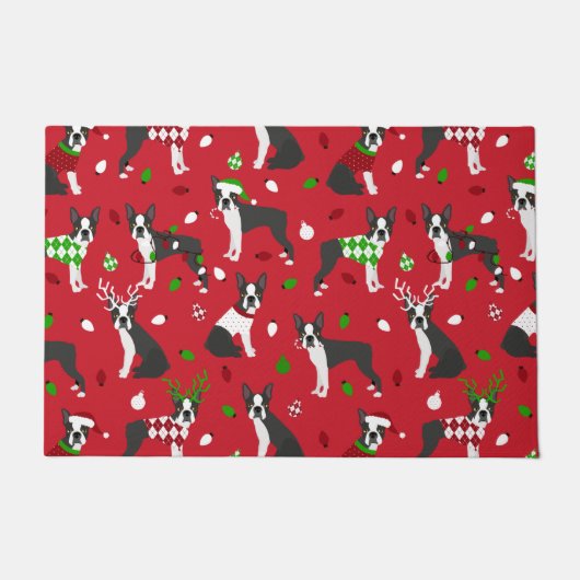 Paillasson Noel Boston Terrier Doormat (Devant)