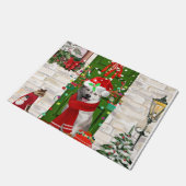 Paillasson Noël de Chien Husky Sibérien (Incliné)