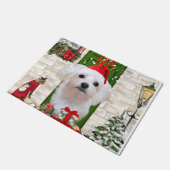 Paillasson Noël de chien maltais (Incliné)