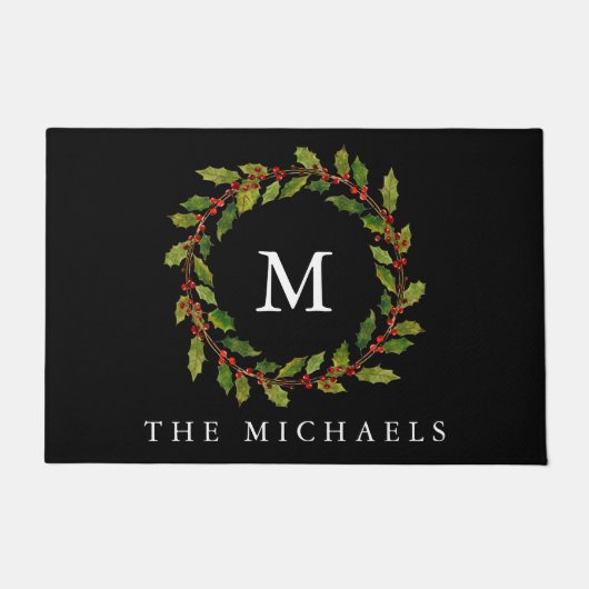 Paillasson Noël de Holly Berry Wreath (Devant)