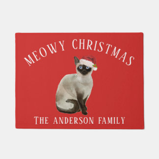 Paillasson Noël de la Meowy Chat Siamese