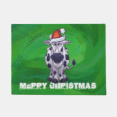 Paillasson Noël de vache sur le vert (Devant)