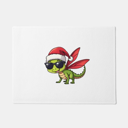 Paillasson Noël Dragonfly Santa Hat Funny Xmas Enfants (Devant)