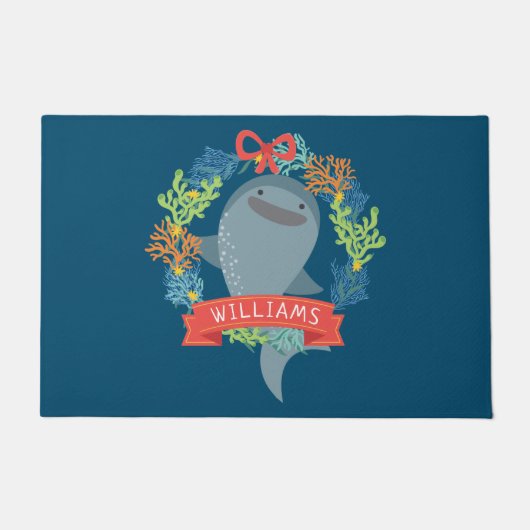 Paillasson Noël drôle de requin baleine (Devant)