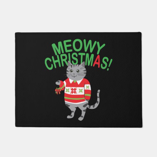 Paillasson Noël du chat Meowy (Devant)