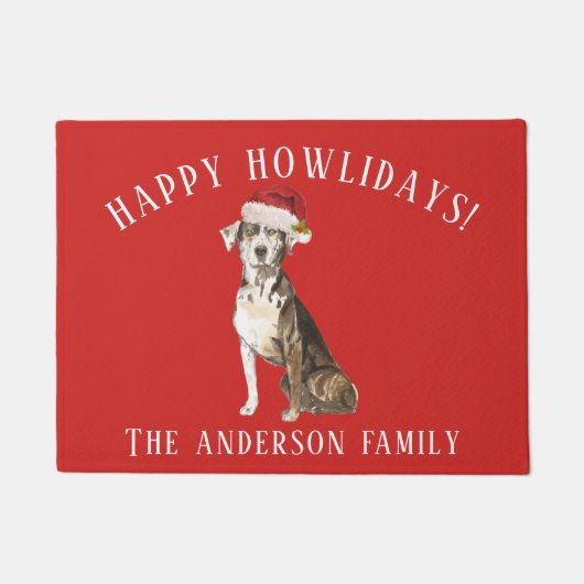 Paillasson Noël du chien léopard de Catahoula (Devant)