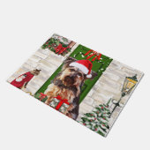 Paillasson Noël du chien Yorkie (Incliné)