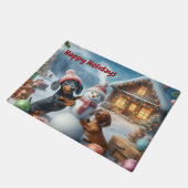 Paillasson Noël Fantaisiste pour Teckel (Incliné)