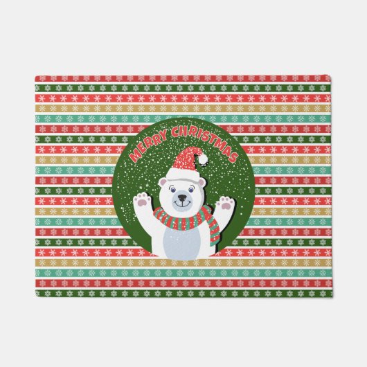 Paillasson Noël Festif motifs et couleurs (Devant)