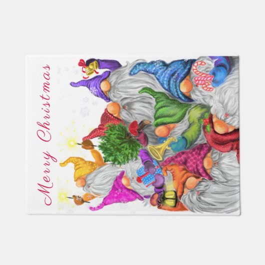 Paillasson Noël Gnome Party Funny Doormat (Devant)