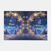 Paillasson Noël magique - flocons de neige dorés, (Devant)
