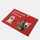 Paillasson Noël mignon Pit Bull (Incliné)