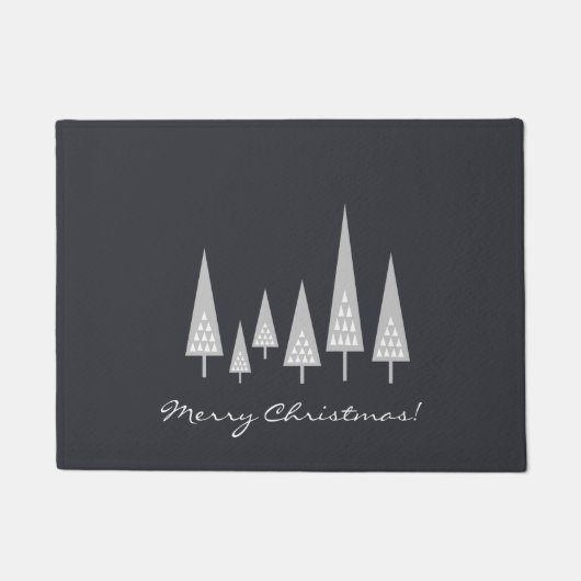 Paillasson Noël moderne d'arbre de Noël Joyeux (Devant)