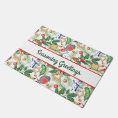 Paillasson Noël Noël Noël Noël Snowman, Pine Cones, Holly (Incliné)