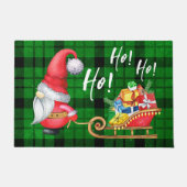 Paillasson Noël Nordic Gnome Père Noël Green Plaid (Devant)