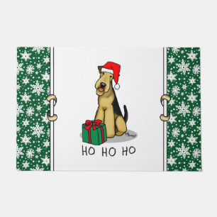 Paillasson Noël Père Noël Airedale Terrier HO HO Cher