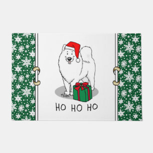 Paillasson Noël Père Noël Casquette Samoyé Chien mignonne