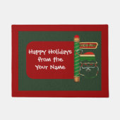 Paillasson Noël Père Noël Face Holiday Personnalisé (Devant)