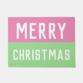 Paillasson Noël rose et vert (Devant)