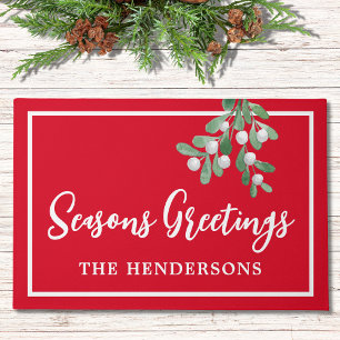 Paillasson Noël rouge customisé