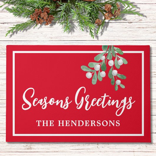 Paillasson Noël rouge customisé