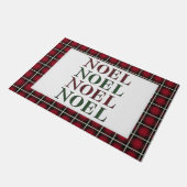 Paillasson Noel Rouge & Vert Plaid À damiers Motif Noël (Incliné)
