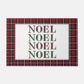 Paillasson Noel Rouge & Vert Plaid À damiers Motif Noël (Devant)