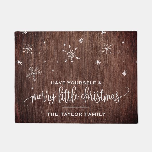 Paillasson Noël rustique du flocon de neige (Devant)