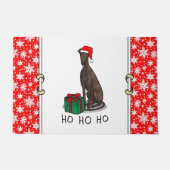 Paillasson Noël Santa Hat Greyhound Dog (brindle) Drôle (Devant)