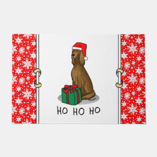 Paillasson Noël Santa Hat Irlandais Setter Chien (rouge 1) mi