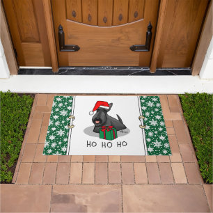 Paillasson Noël Santa Hat Scottish Terrier (noir) mignonne