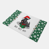 Paillasson Noël Santa Hat Scottish Terrier (noir) mignonne (Incliné)