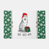 Paillasson Noël Santa Hat Sibérien Husky (argent) mignonne (Devant)