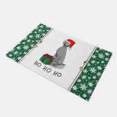Paillasson Noël Santa Hat Weimaraner Chien (gris 1) mignon (Incliné)
