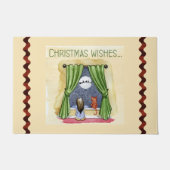 Paillasson Noël Souhaite Mignonne Enfant & Kitty Chat Noël (Devant)