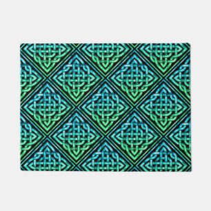 Paillasson Noeud celtique - Bleu diamant Vert
